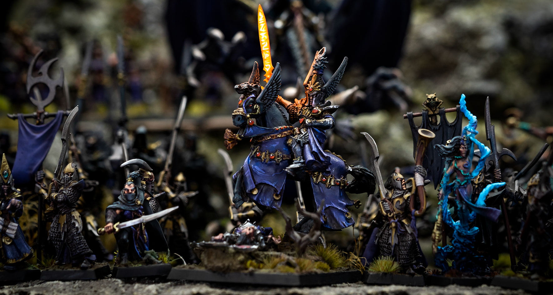 Miniaturas pintadas del ejército Elfos Oscuros