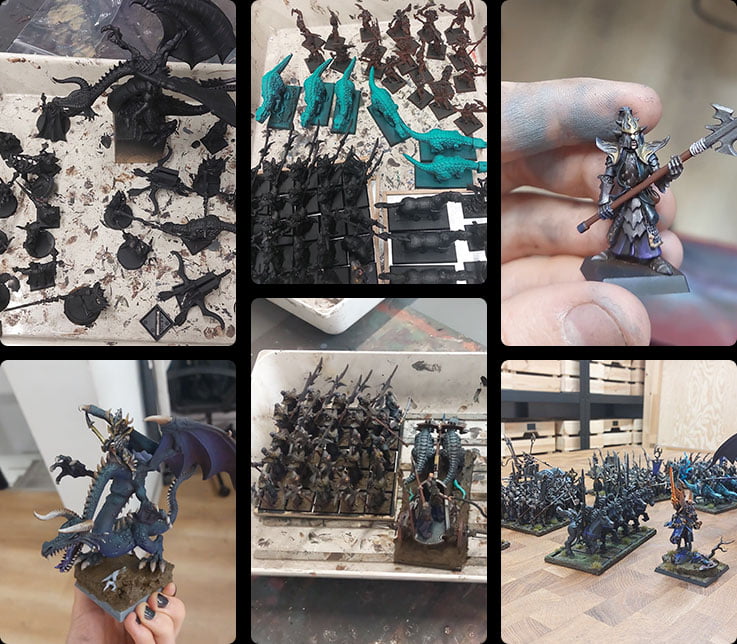 Dark Elves Army assembling and painting process