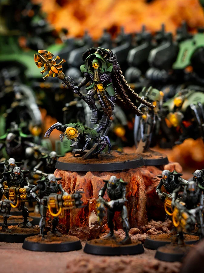 40k Necrons painted up in a custom scheme